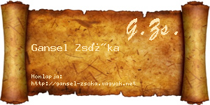Gansel Zsóka névjegykártya